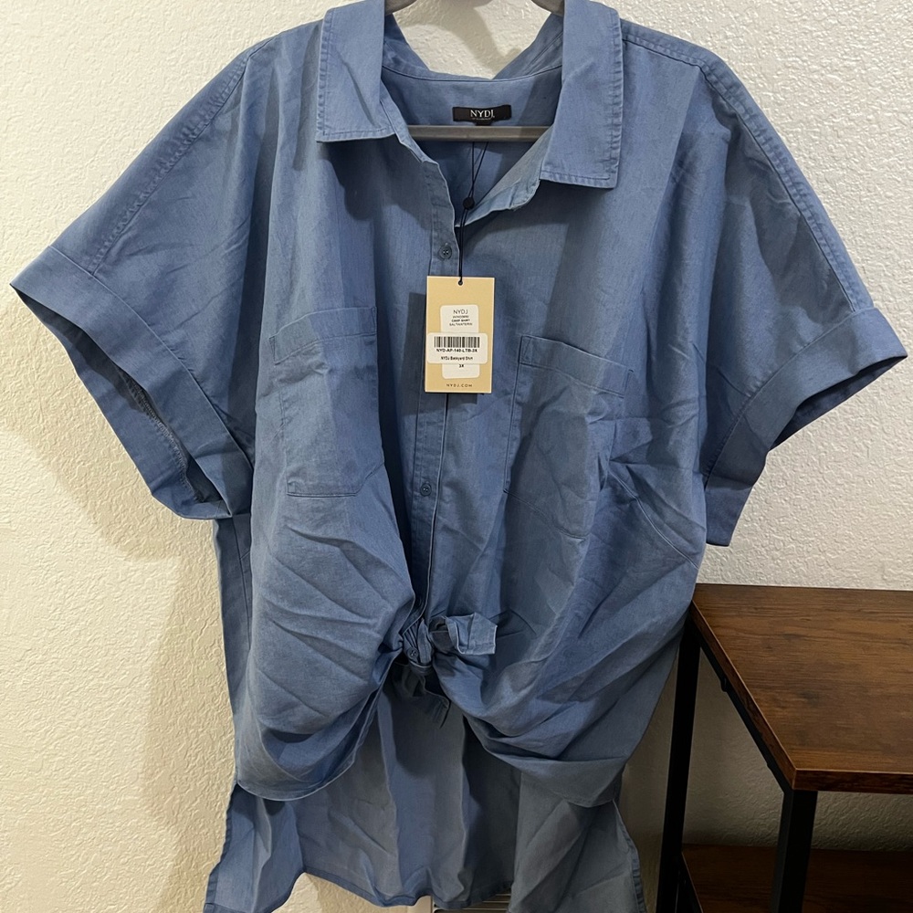 NYDJ Backyard Shirt, Denim, 3X